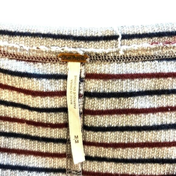 Free People Women's Long Sleeve Striped Multi Color Scoop Neck Sweater Size M - Picture 6 of 6
